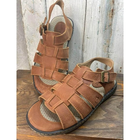 Born Sandals Dilon Joshua | Brown Leather Fisherman Angler Sandal | Boy’s Size 4 - Picture 1 of 9
